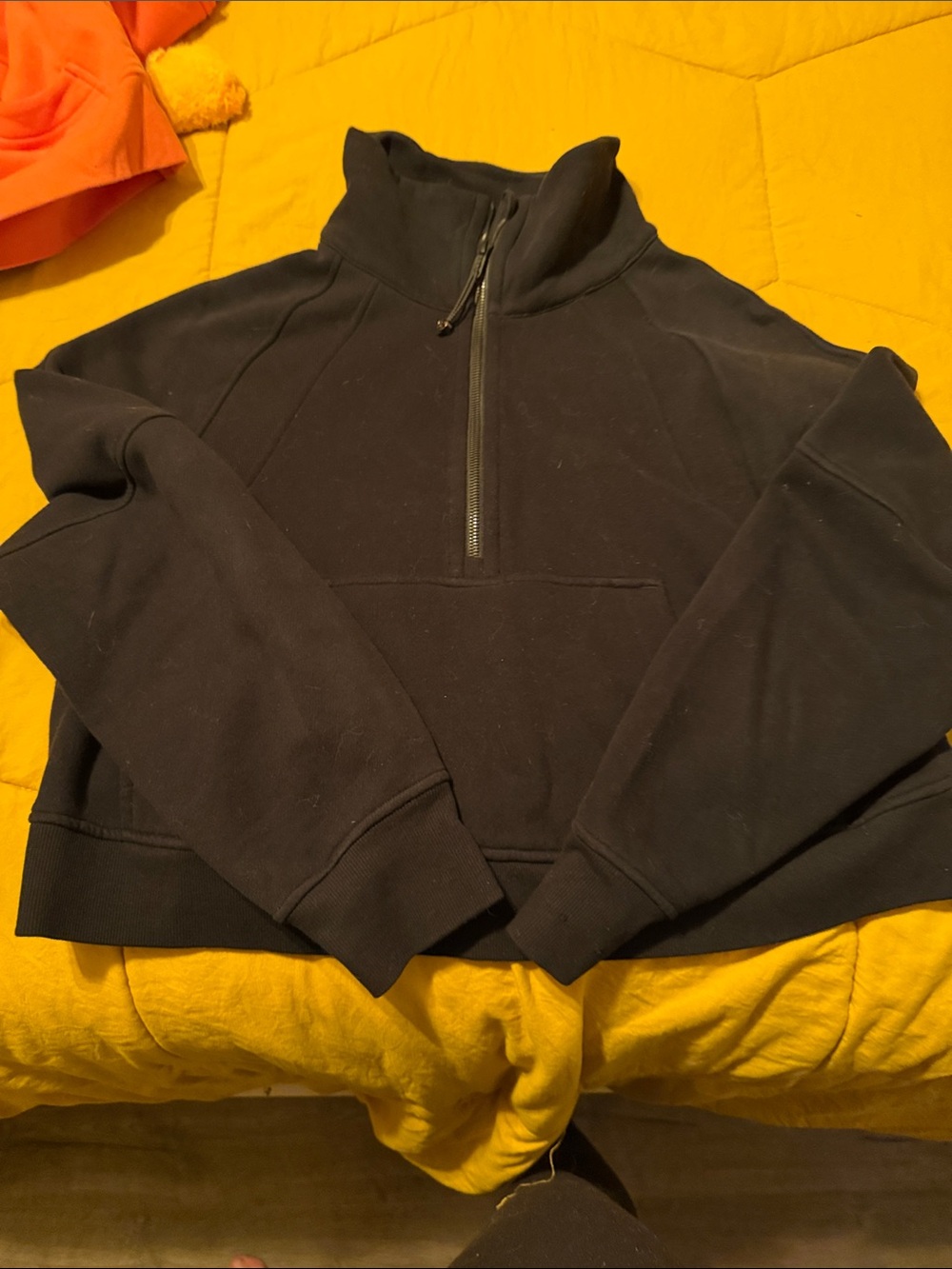 Lululemon Scuba Black Quarter-Zip Fleece Pullover